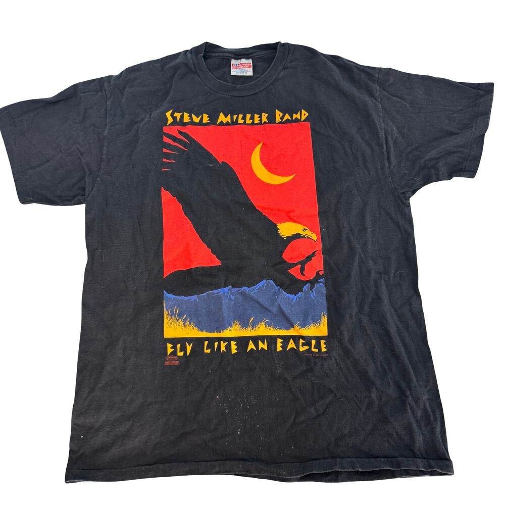 Vintage 1991 Steve Miller Band Shirt Fly Like An Eagle Earth Day Tour Hanes XL